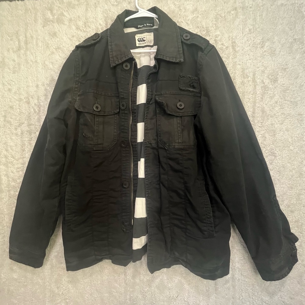 Canterbury New Zealand Cargo Jacket Men’s Size XL Played In Heaven Epaulets Sz M